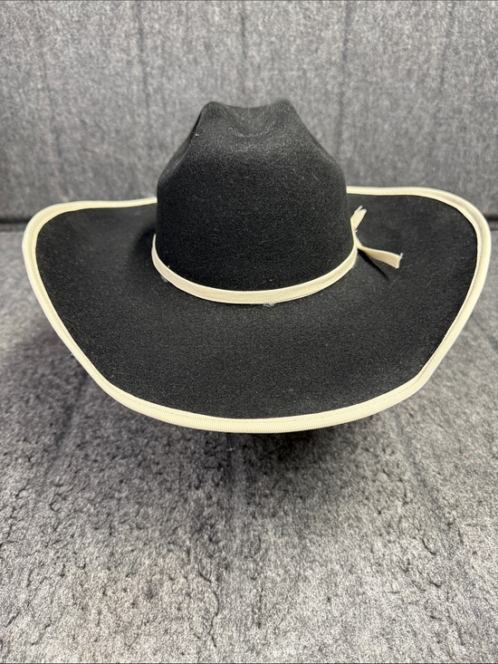 Bullhide Accessories - Bullhide Black Felt Western Hat with Cream Trim and Band
